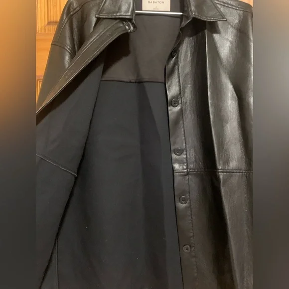 Aritzia Babaton Faux Leather Over Shirt - Picture 5 of 6